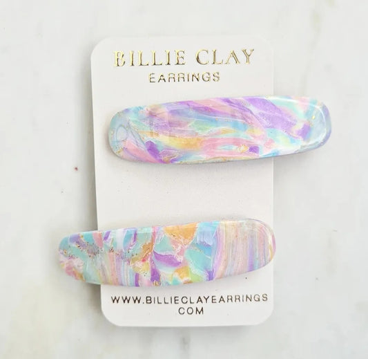Mermaid Confetti Large Hair Clips